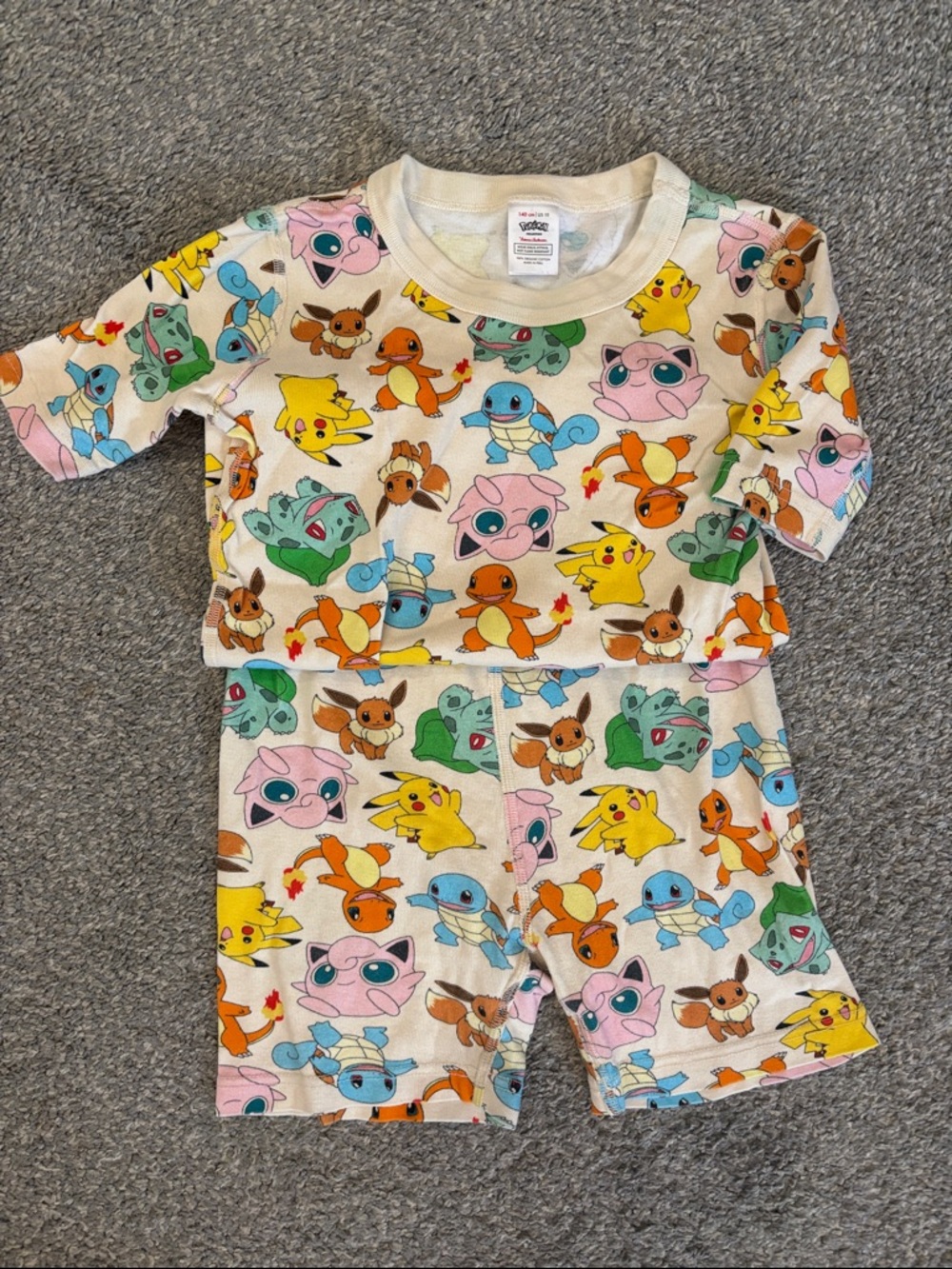 Hanna Andersson Cream Pokemon Character Short Pajama Set
